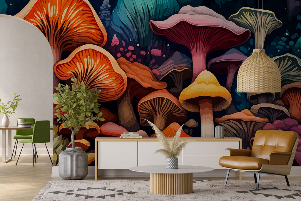 Group of mushrooms in a forest Group of mushrooms in a forest