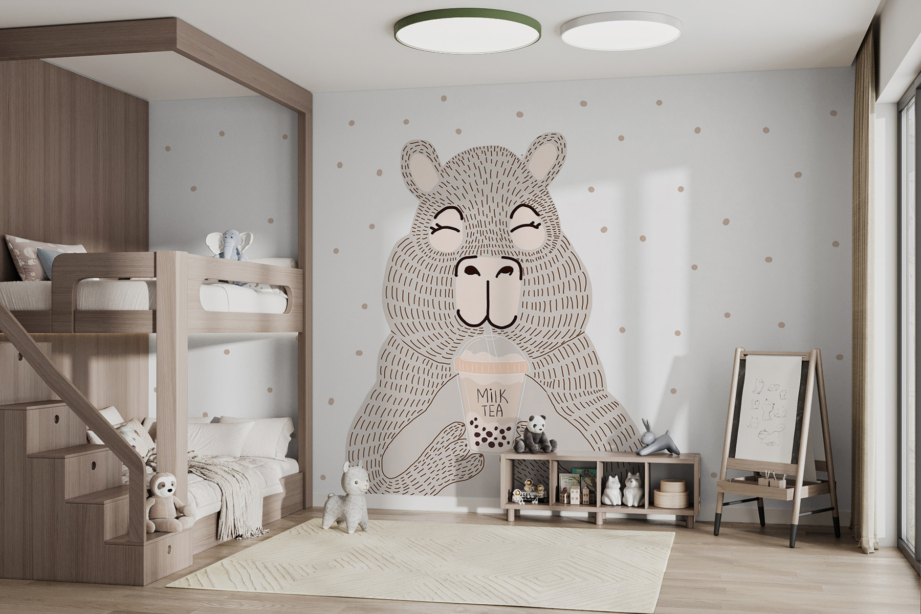 Cartoon of a bear holding a bubble tea Cartoon of a bear holding a bubble tea