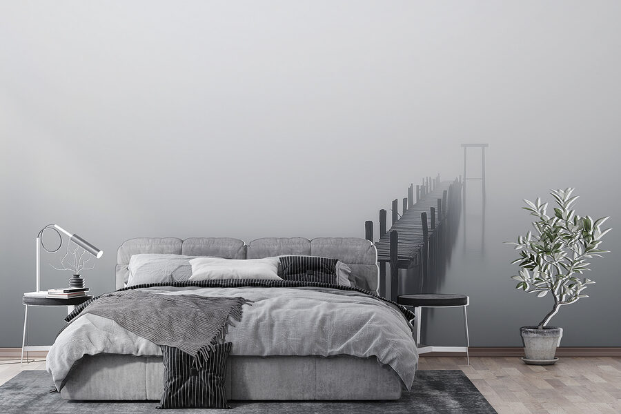 Dok in de mist