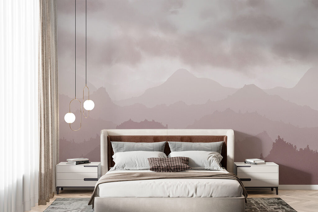 Foggy mountain range