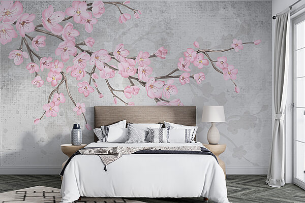 Tak met roze bloemen Tak met roze bloemen