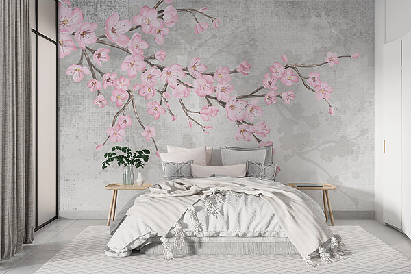 Tak met roze bloemen Tak met roze bloemen