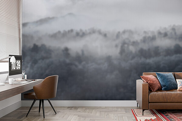Mistig landschap met bomen Mistig landschap met bomen
