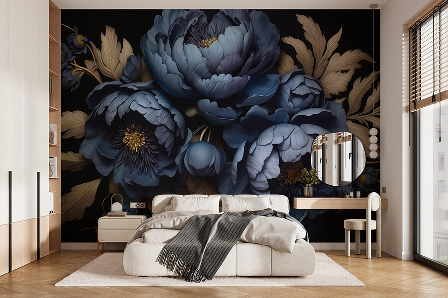 Groep blauwe bloemen Groep blauwe bloemen