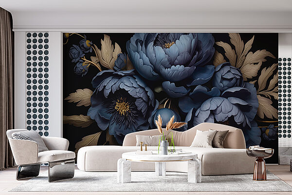 Groep blauwe bloemen Groep blauwe bloemen