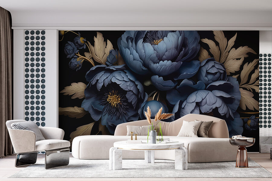 Groep blauwe bloemen Groep blauwe bloemen