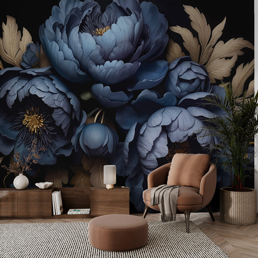 Groep blauwe bloemen Groep blauwe bloemen