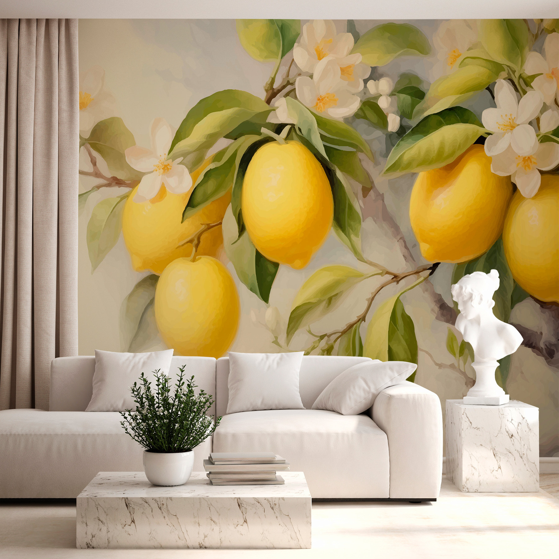 Painting of lemons on a tree Painting of lemons on a tree
