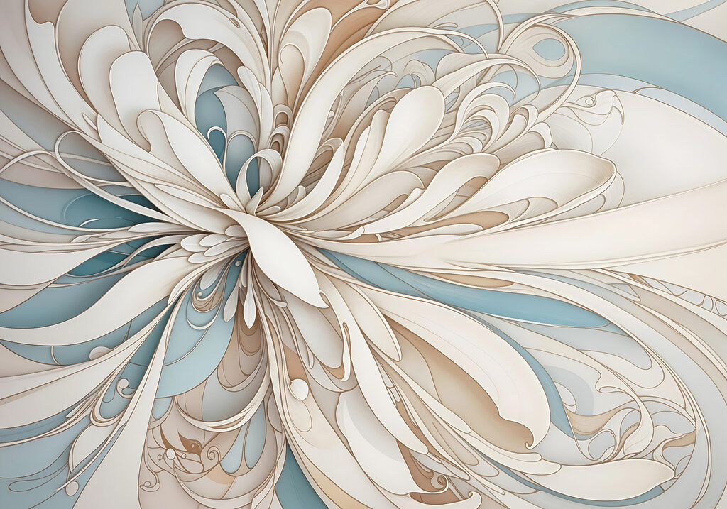 Witte en blauwe swirls Witte en blauwe swirls
