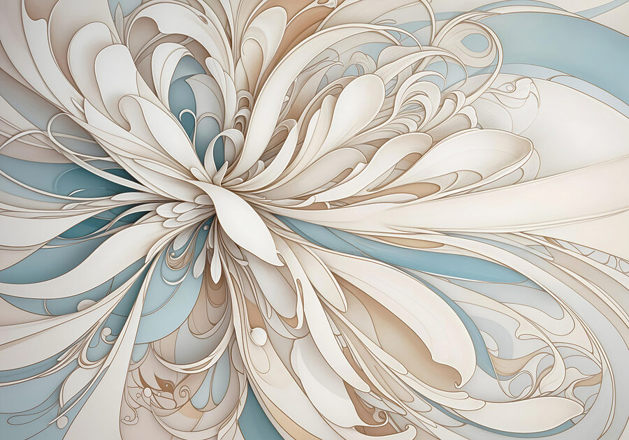 Witte en blauwe swirls Witte en blauwe swirls