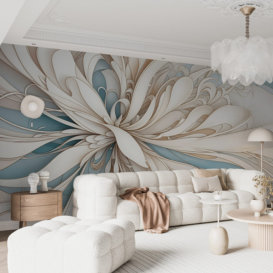 Witte en blauwe swirls Witte en blauwe swirls