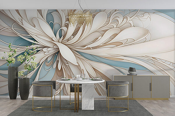 Witte en blauwe swirls Witte en blauwe swirls