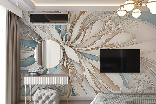 Witte en blauwe swirls Witte en blauwe swirls