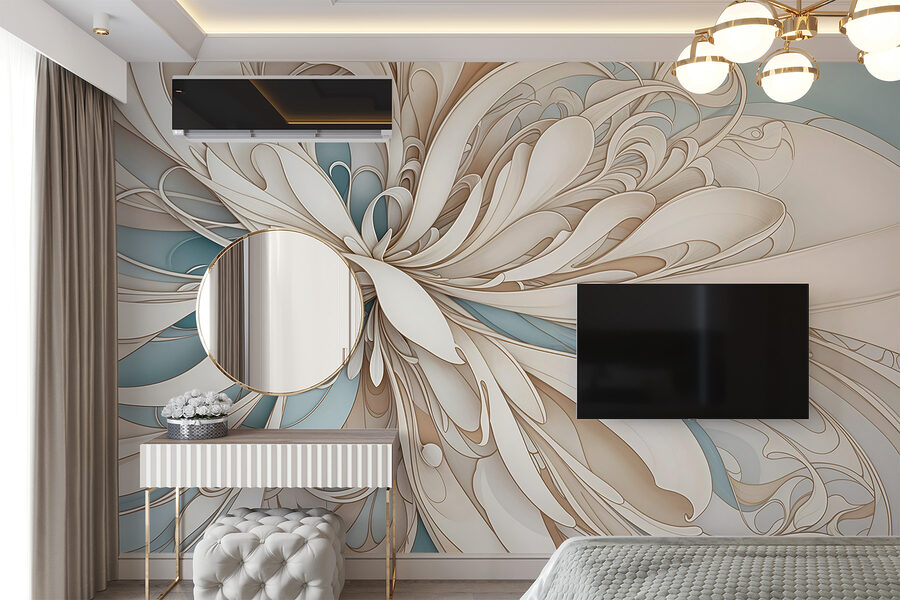 Witte en blauwe swirls Witte en blauwe swirls