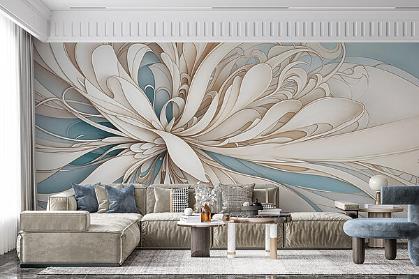 Witte en blauwe swirls Witte en blauwe swirls