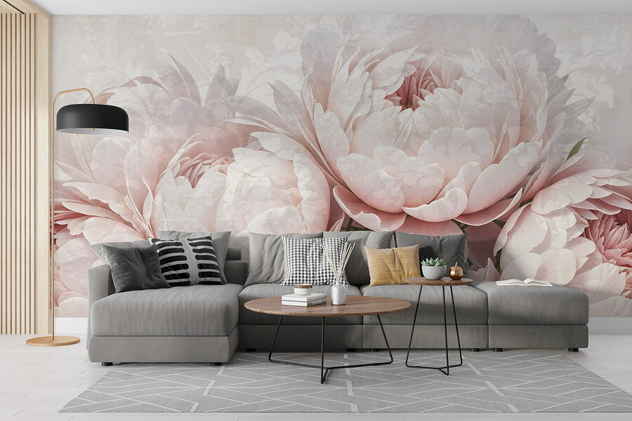 Groep roze bloemen