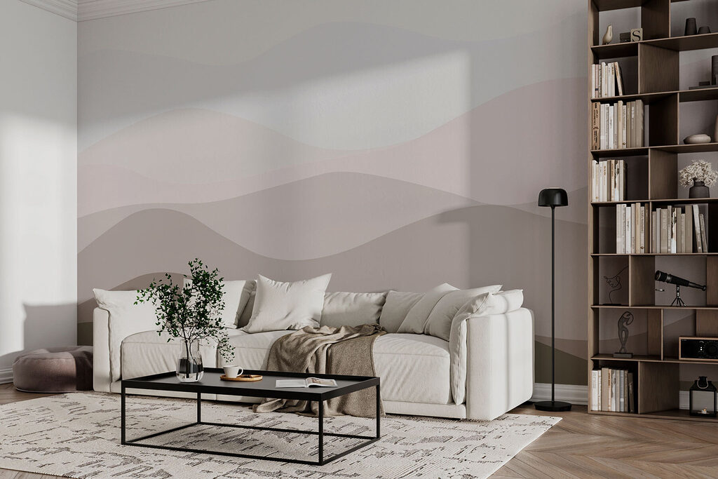Brown and white wavy lines