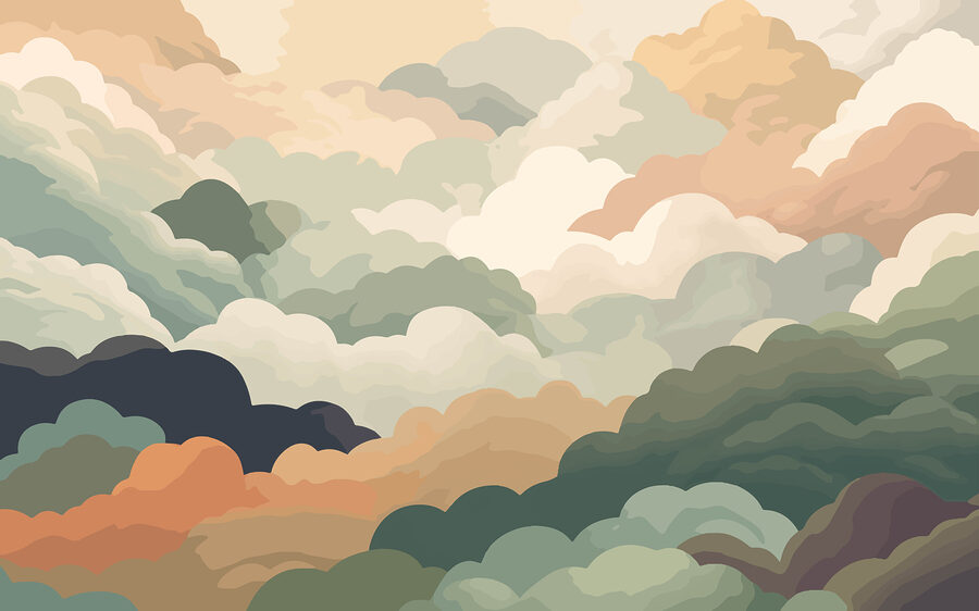 Kleurrijke wolken in de lucht