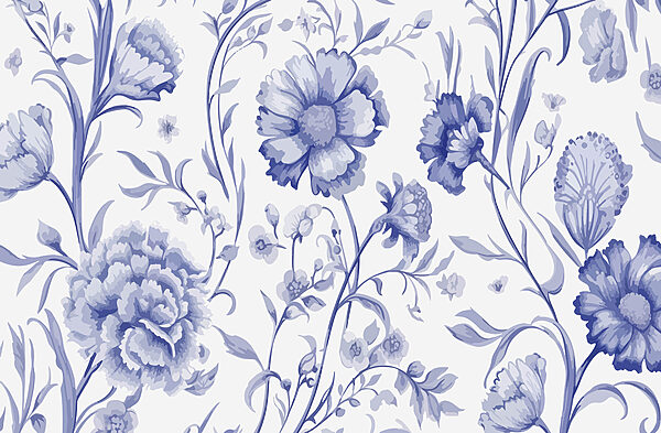 Blauw en wit bloemenpatroon Blauw en wit bloemenpatroon