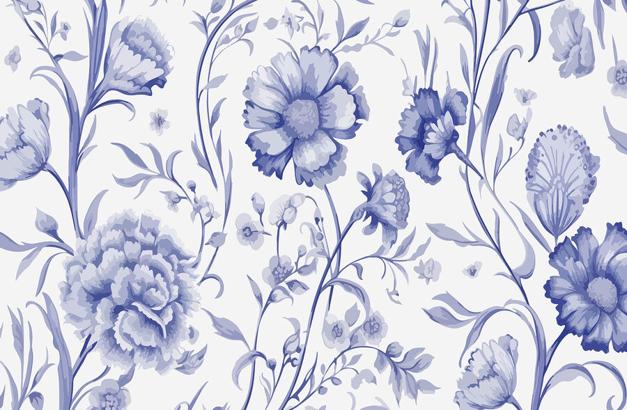 Blauw en wit bloemenpatroon Blauw en wit bloemenpatroon