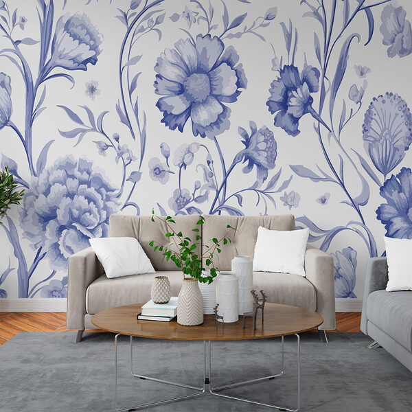 Blauw en wit bloemenpatroon Blauw en wit bloemenpatroon