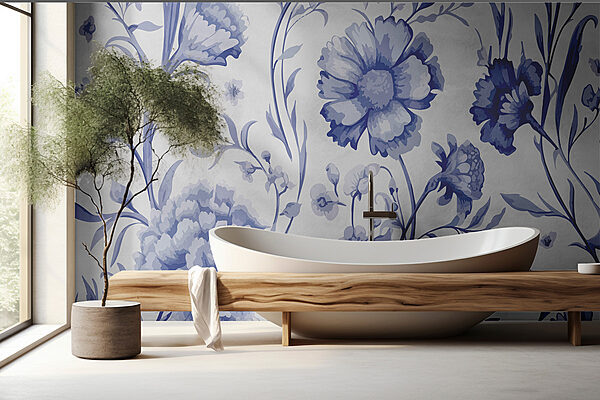 Blauw en wit bloemenpatroon Blauw en wit bloemenpatroon