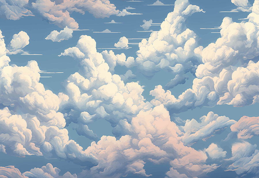 Blauwe lucht met wolken