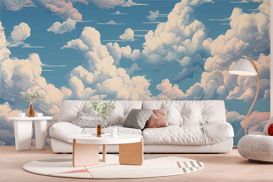 Blauwe lucht met wolken