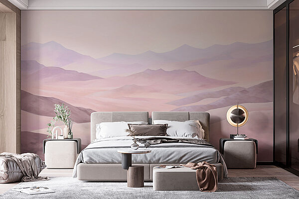 Landscape of hills and mountains
