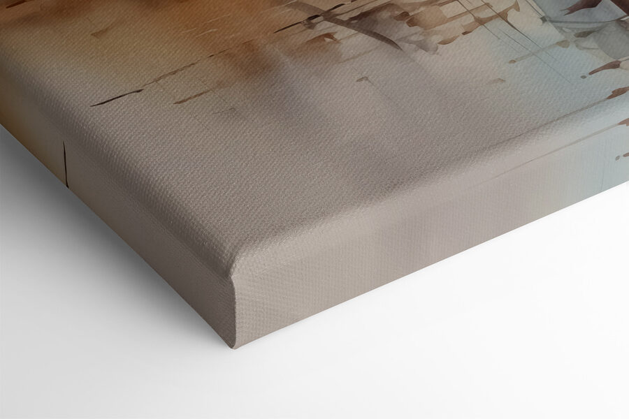 Aquarel van een boot op het water