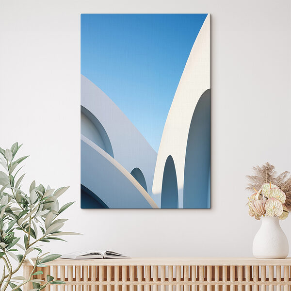 Wit gebouw met een blauwe lucht Wit gebouw met een blauwe lucht
