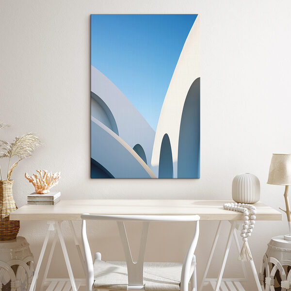 Wit gebouw met een blauwe lucht Wit gebouw met een blauwe lucht