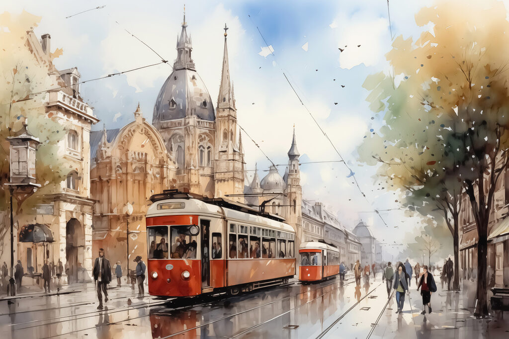 Trolley on a street