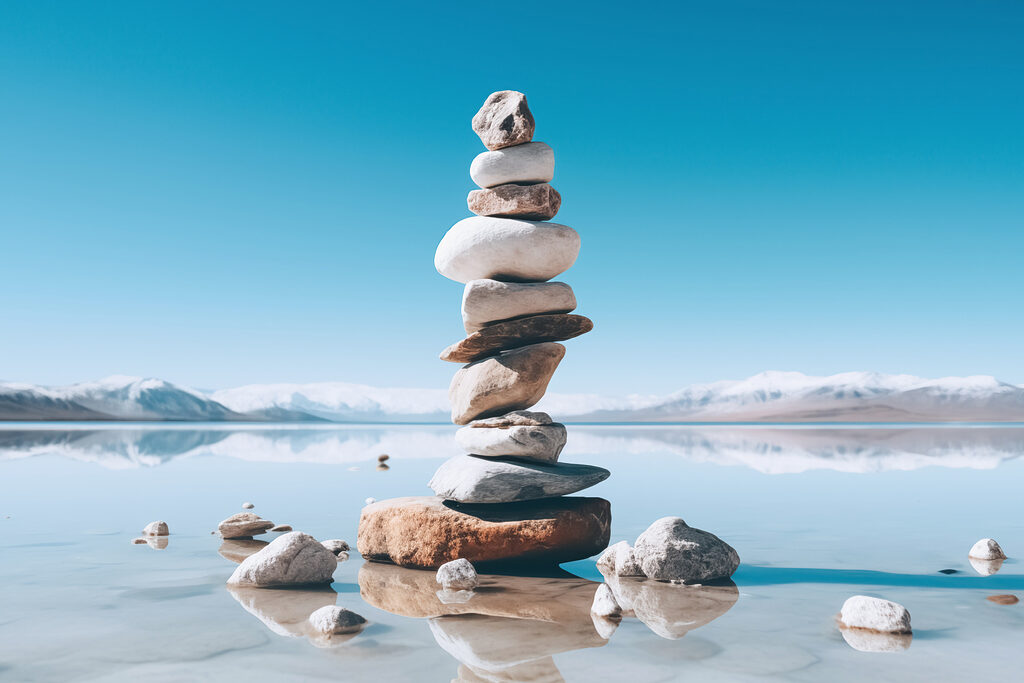 Stack of rocks in water Stack of rocks in water