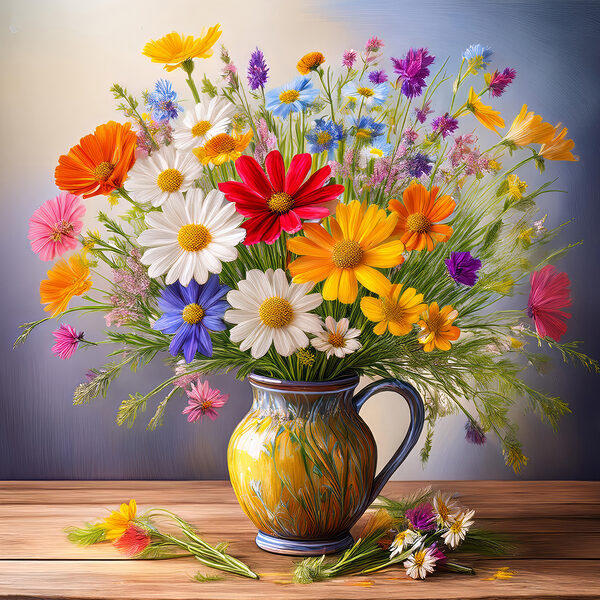 Kleurrijke bloemen in een vaas Kleurrijke bloemen in een vaas