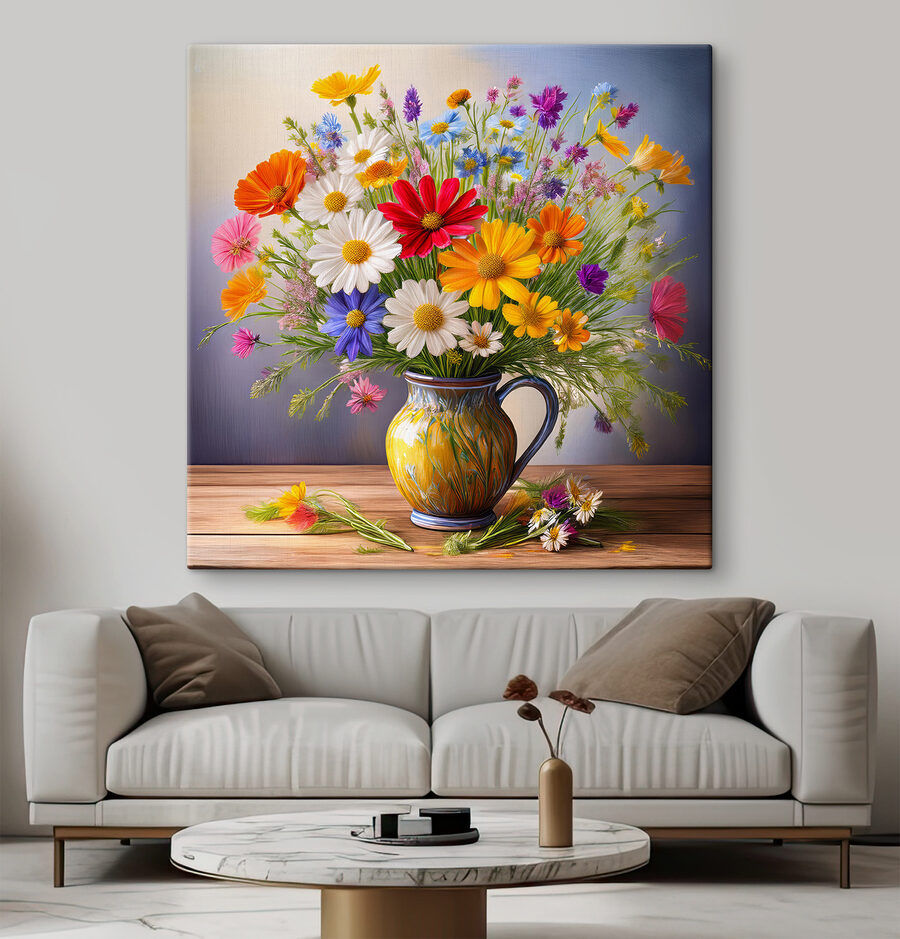Kleurrijke bloemen in een vaas