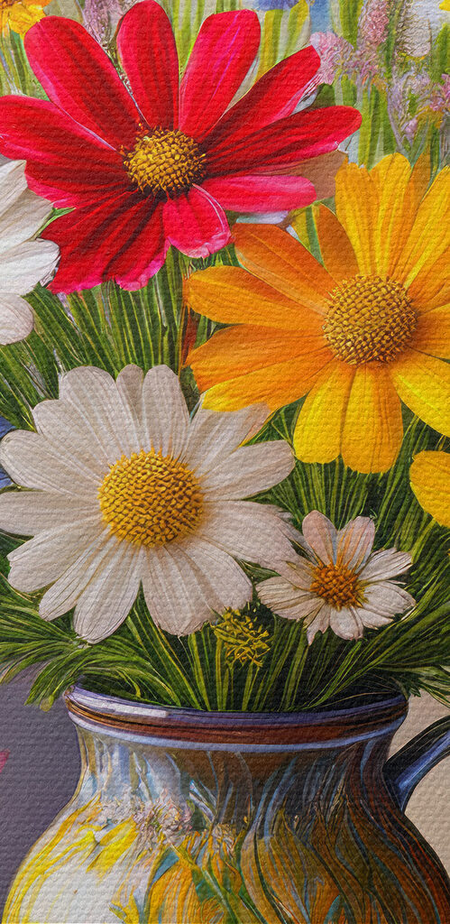 Colorful flowers in a vase