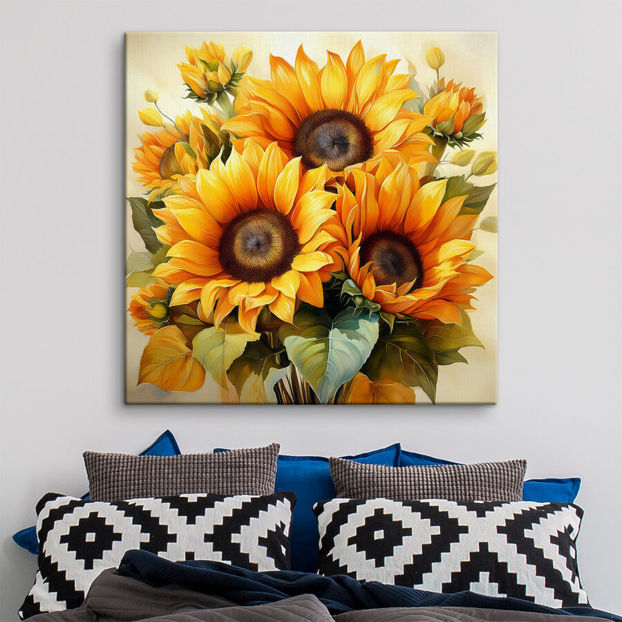 Boeket gele zonnebloemen Boeket gele zonnebloemen