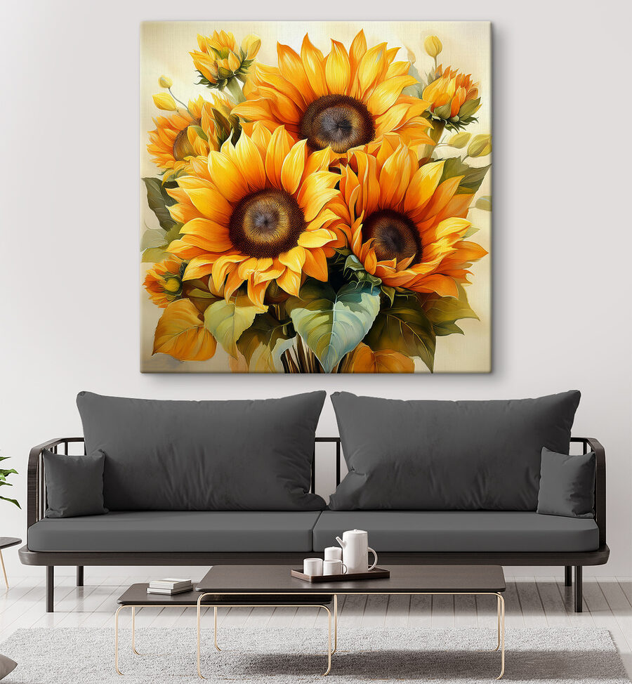 Boeket gele zonnebloemen Boeket gele zonnebloemen