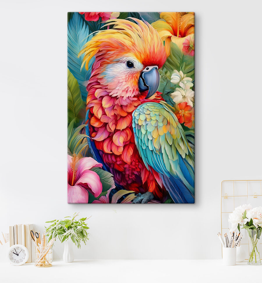 Kleurrijke vogel met veren