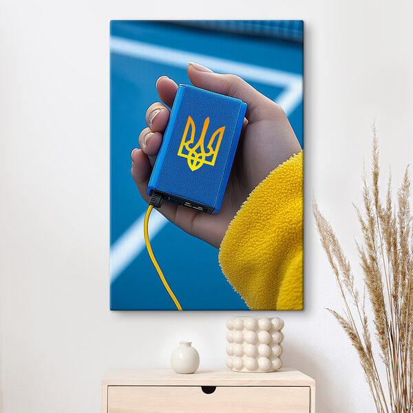 Hand met blauw apparaat Hand met blauw apparaat