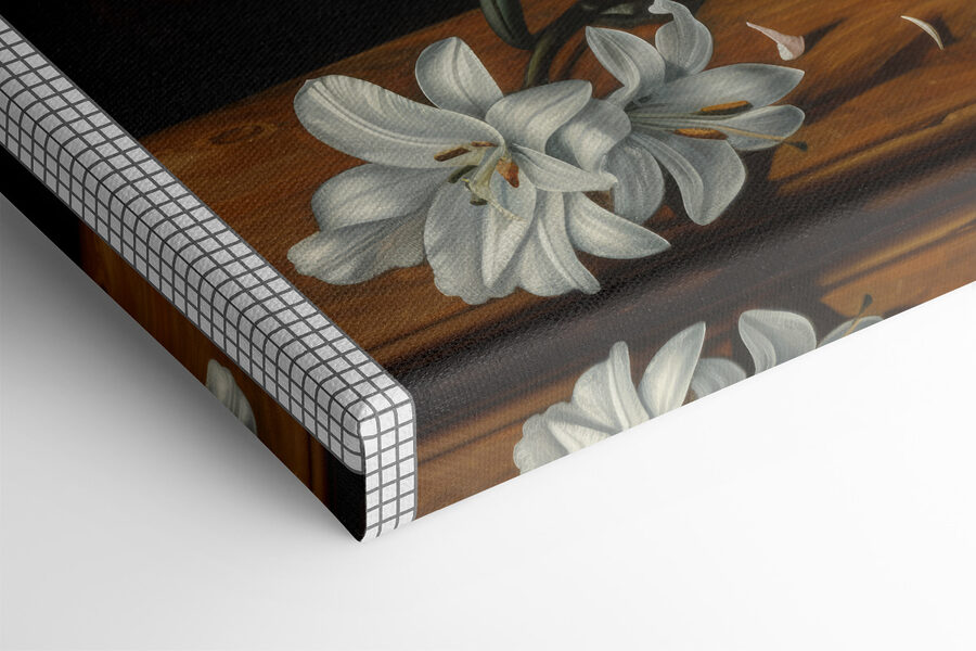 Schilderij van bloemen in een vaas