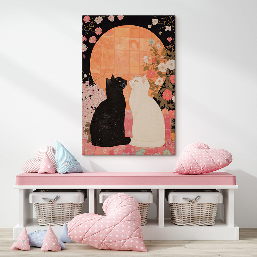 Zwart-witte katten kijken elkaar aan