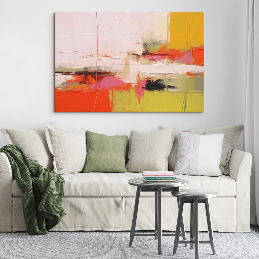 Schilderij van een kleurrijke muur