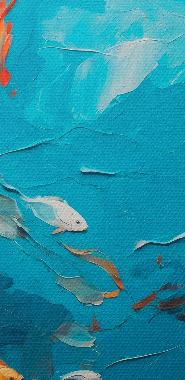 Schilderij van vissen zwemmend in het water Schilderij van vissen zwemmend in het water