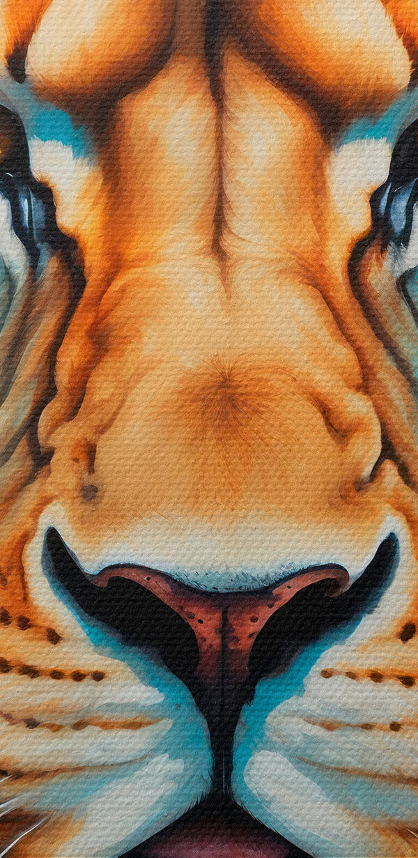Kleurrijke leeuw met witte snorharen Kleurrijke leeuw met witte snorharen