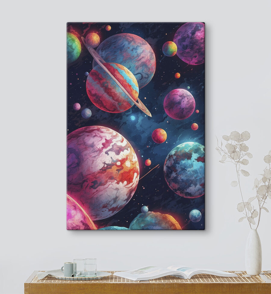 Kleurrijke planeten in de ruimte
