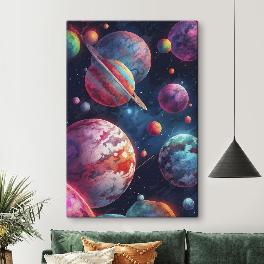 Kleurrijke planeten in de ruimte