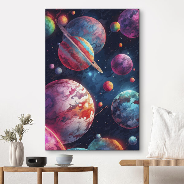 Kleurrijke planeten in de ruimte Kleurrijke planeten in de ruimte