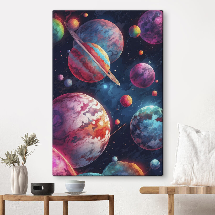 Kleurrijke planeten in de ruimte